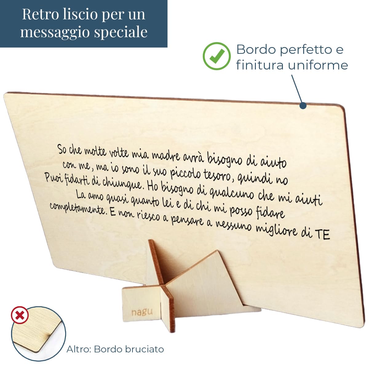 Nagu Cornice Portafoto in Legno 10x15 cm Regali Personalizzati Ricordi Battesimo Neonato