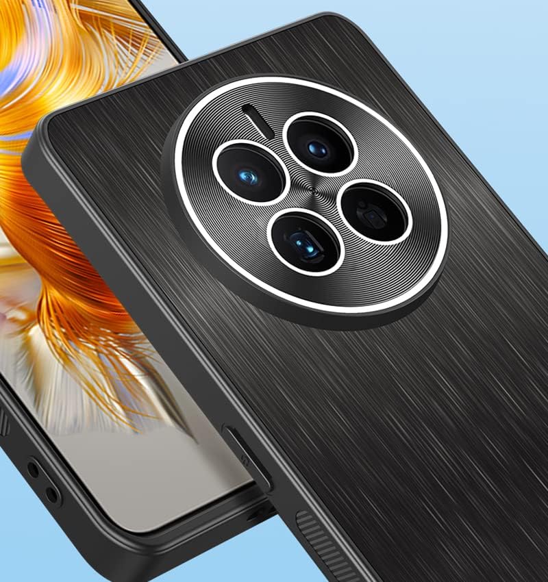 For Huawei Mate 50 50E 40 40E 30 Pro CD Grain Metal lens Protector Straight Edge Matte Wire Drawing Anti fingerprint Bumper Cover Case Shell (Blue,Mate 40 Pro) image 3
