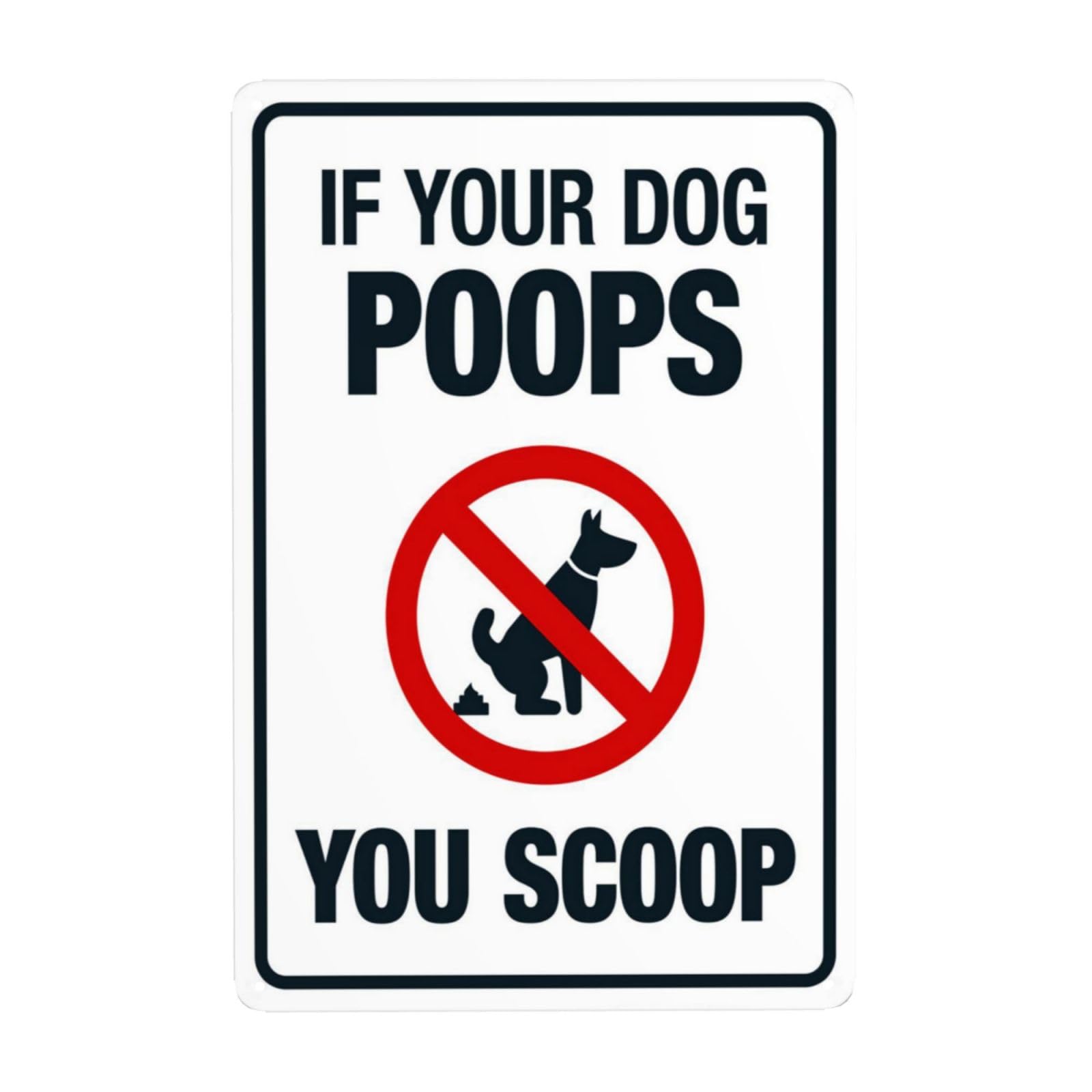 Dog Defecation Owner Cleaning Obligation Sign, Concise Civilized Breeding Propaganda Wall Decor 8x12 Inch