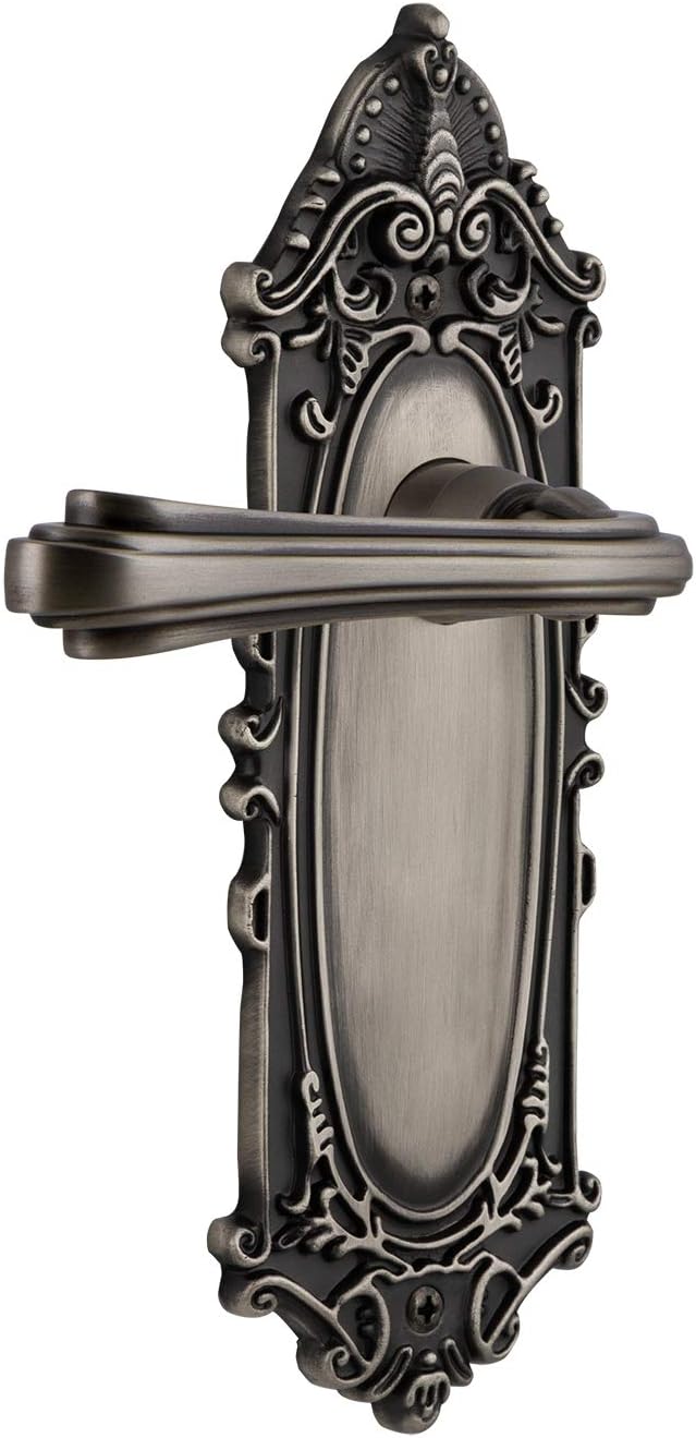 Nostalgic Warehouse Victorian Plate Passage Fleur Lever in Unlacquered Brass