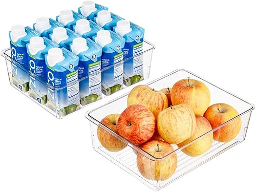 Miniatura 2 de Slideep Contenedor de almacenamiento de alimentos para congelador de cocina, organizador de plástico para refrigerador, contenedores de