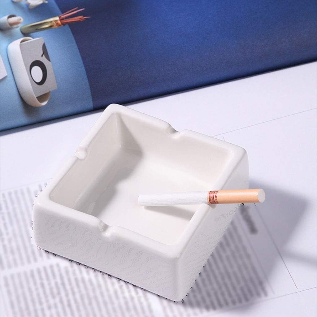 Ashtrays for s Ceramic Ashtray with Lid Outdoor Home Coffee Table Office Desktop Decoration Geometric Ashtray Wooden Lid Ashtrays(B)