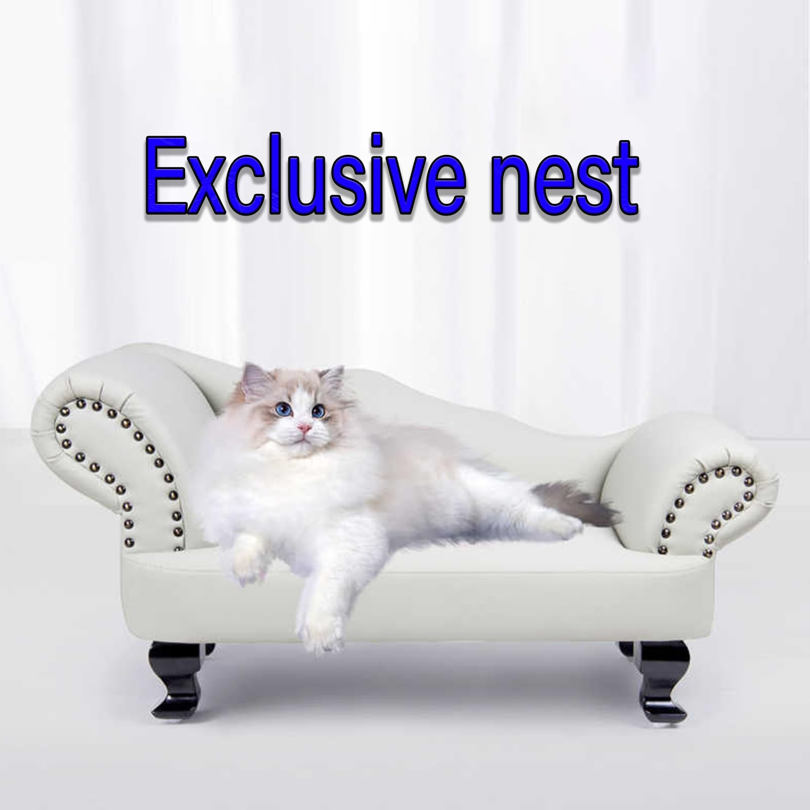 Cama For Mascotas, Sofá Cama Europeo For Mascotas, Cama Personalizada For Perros/Gatos, Cómoda Cama Elevada Tapizada For Mascotas, Cama Interior For Perros Pequeños Y Medianos(Nero)