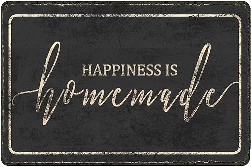 Letrero de metal con texto en inglés Happiness is Homeade para cocina, decoración de pared, estilo granja, vintage, decoración de pared, decoración