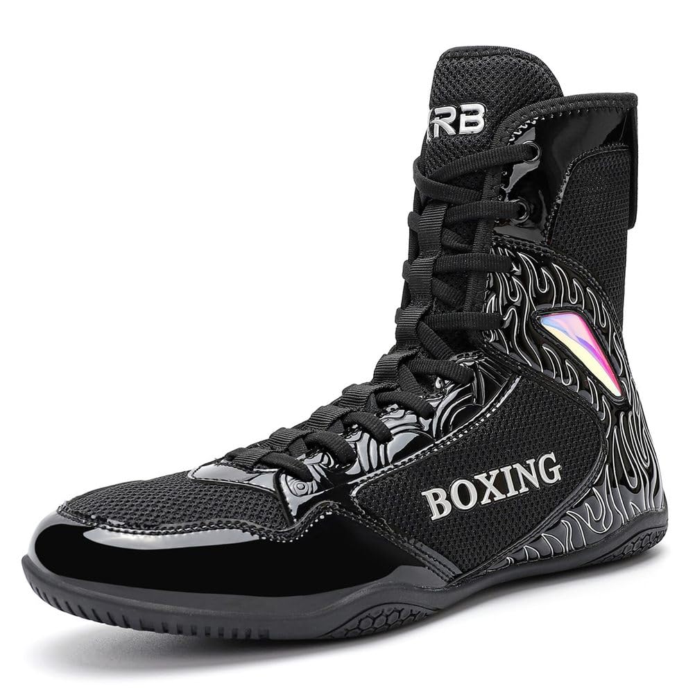 Scarpe da Boxe da Uomo per Giovani, Leggere in Mesh, Alte, da Kickboxing, per Combattimento e Allenamento Atletico Fitness