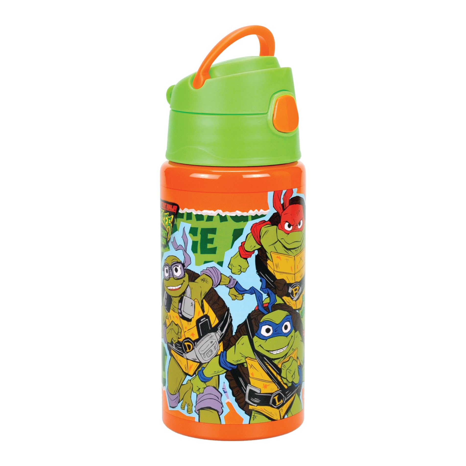 Om Supplies Turtles Characters Reusable Aluminium Sports Bottle 500Ml - Holiday, Back To School Water Drinking Kids Lunch Children (Turtles)