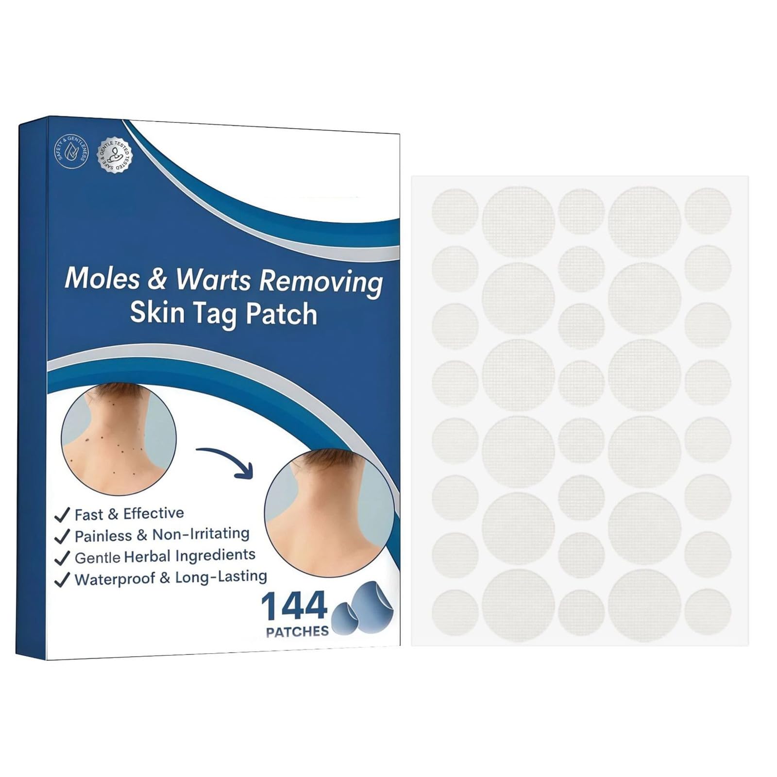 Skin Tag Removal Patches 144 Pieces for Wart and Mole Removal