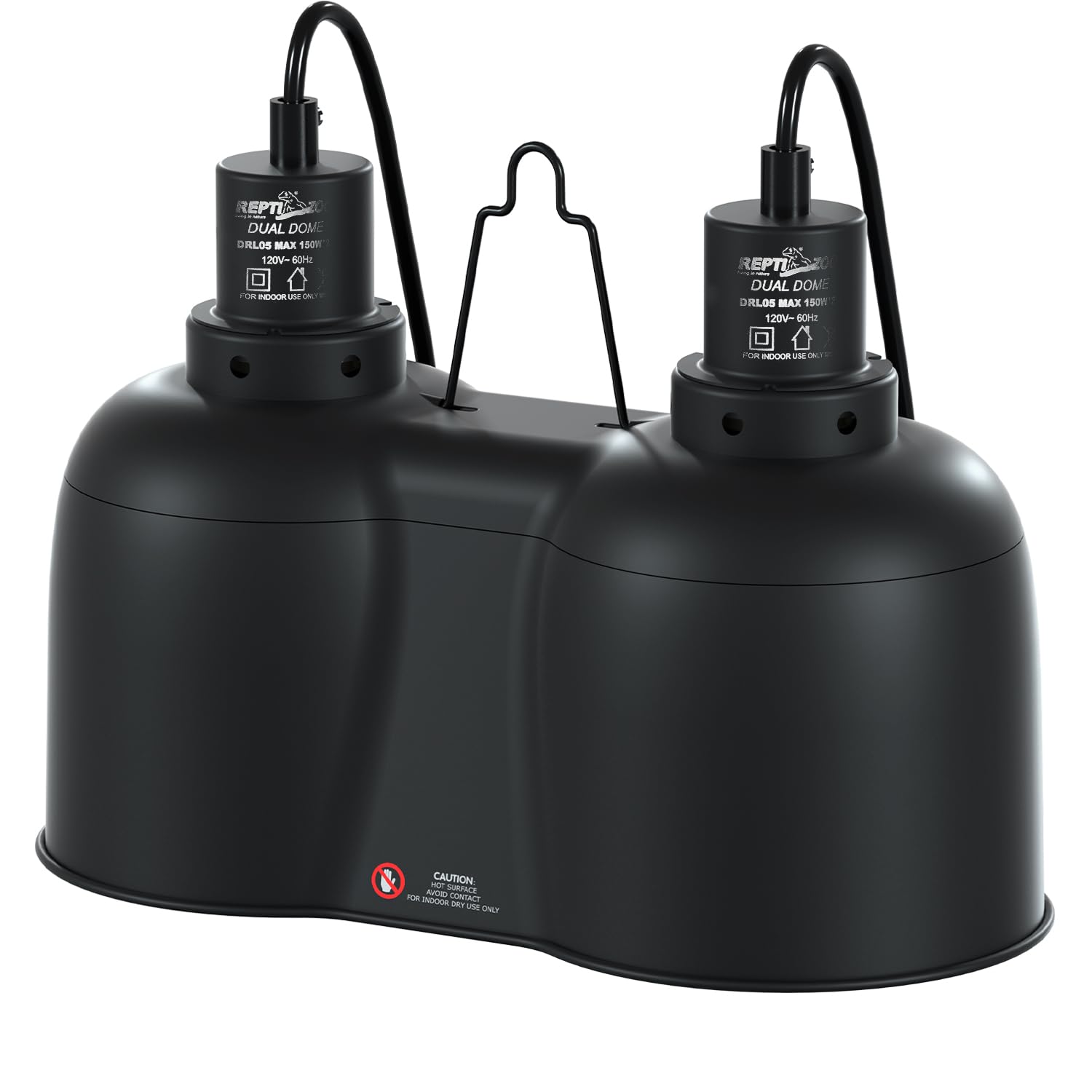 REPTI ZOO Dual Reptile Light Fixture, Max 150W Dual Dome Heat Lamp Fixture with Independent Switches Reptile Tank Accessories UVB Light Fixture (Bulb Not Included) - image 8