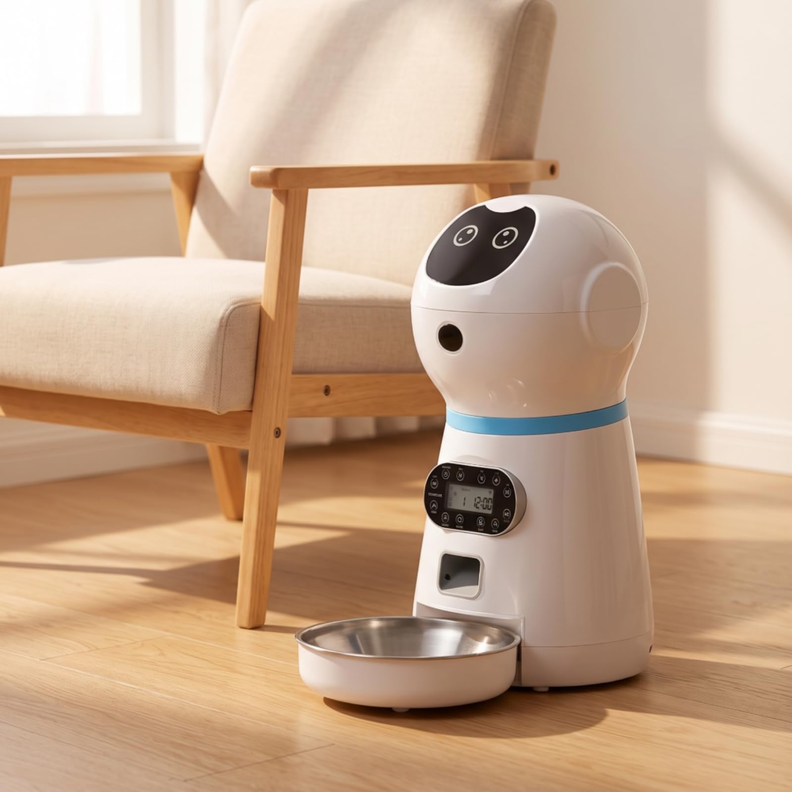 Baoblaze Distributore Automatico per Animali Dispenser Cibo Gatti Cani Alimentatore Programmabile Mangime Temporizzato con Messaggio Vocale Personalizzato