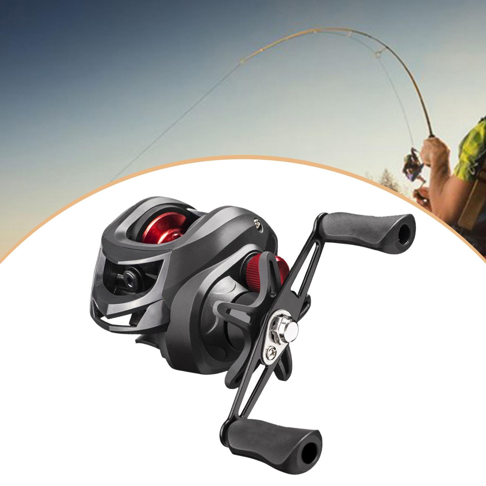 Harilla 7,2:1 Übersetzungsverhältnis High Baitcaster Angelrolle Baitcasting Rolle 12+1BB bis zu 8kg 15 Level Magnetbremse für Salzwasser Süßw