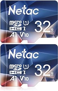 Netac 32GB Micro SD Card, 2 Pack Micro Mini SD Card SDHC UHS-I Memory Card, High Speed TF Card up to 90MB/s - Full HD Video Recording U1, Class10, V10, A1