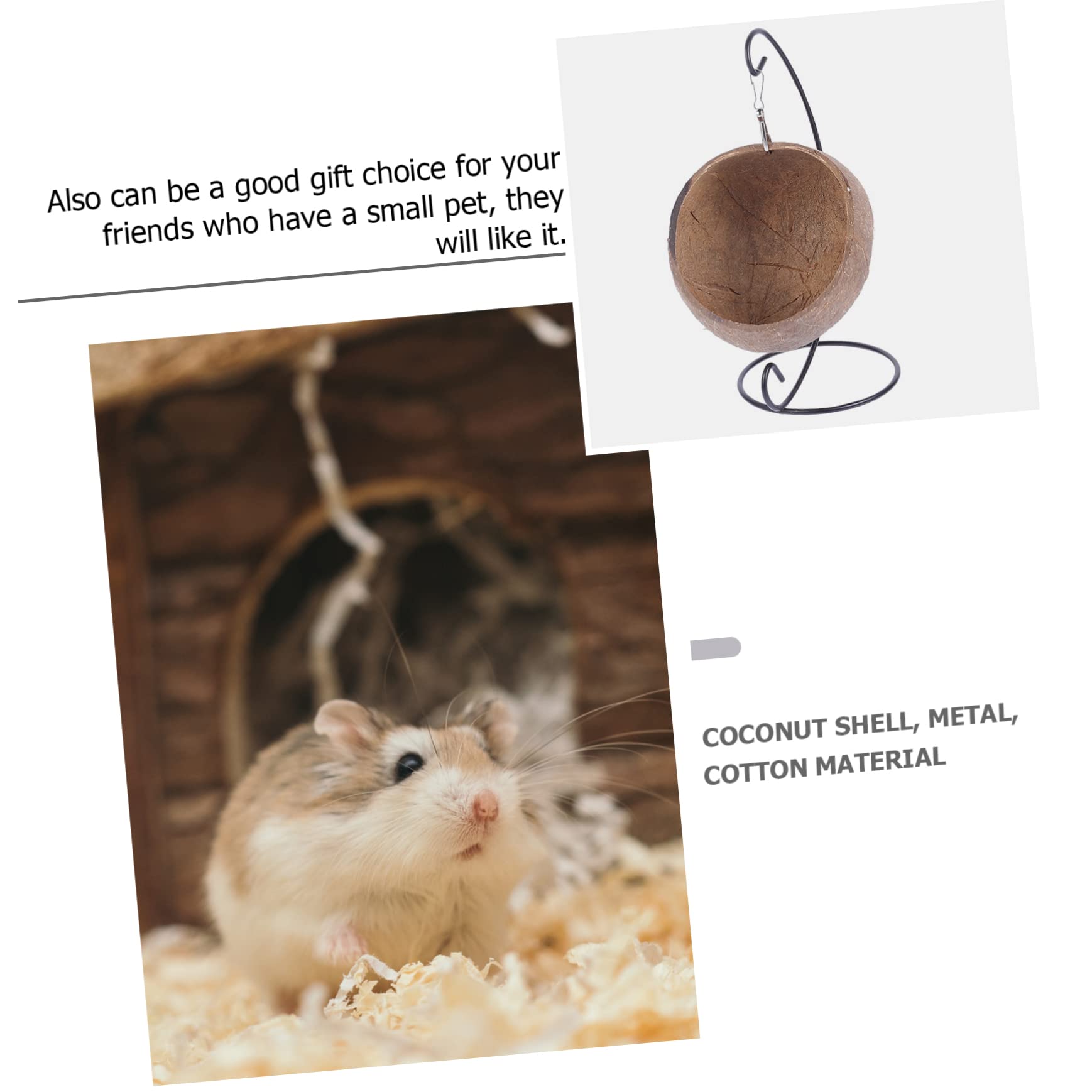COLLBATH 2stücke Kokosnuss Hängematte Für Kleintiere Bequemer Schlafplatz Und Spielzeug Für Hamster Meerschweinchen Chinchillas Und Gemütliches Nest Kokosnuss Mit Weichem Polster