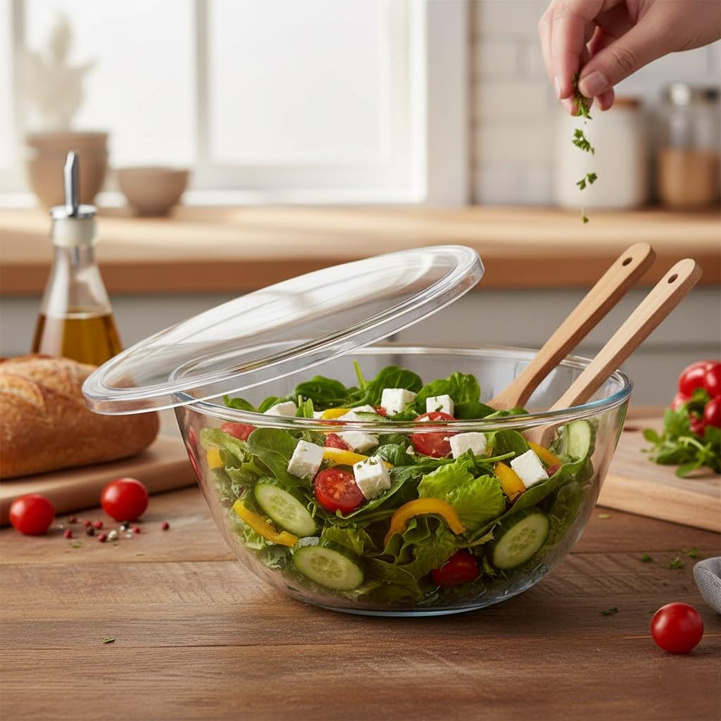 Femora Glass Mixing Bowl - 3600ml, Oven & Microwave Safe -8
