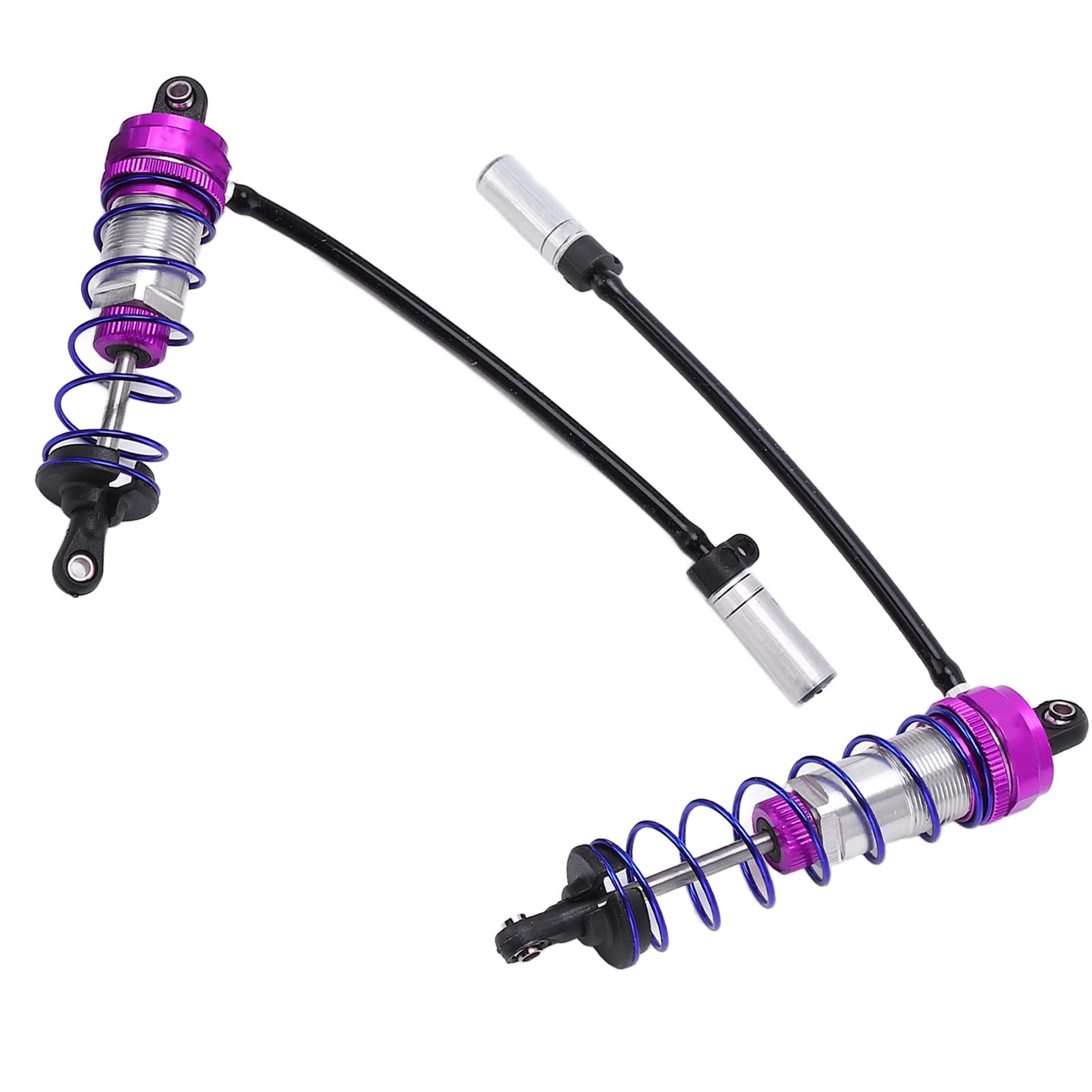 Amortyzator ze stopu aluminium regulowany olej 92mm przód 105mm tylny amortyzator samochodowy RC do samochodu 1/10 RC (fioletowy)