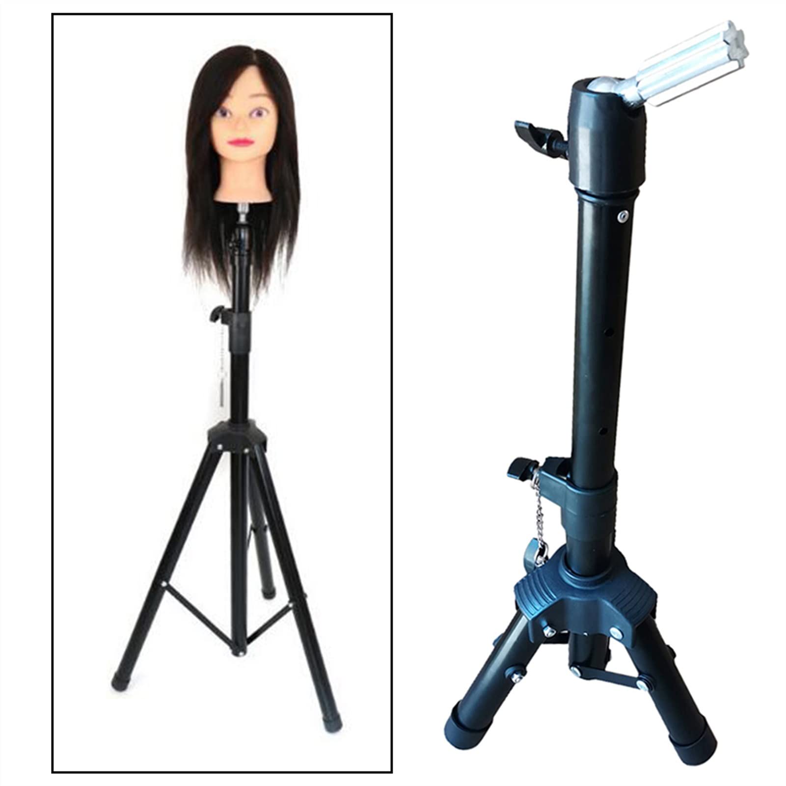 Perückenhalter Multifunktions-einstellbares Mannequin-Stativ-Leinwand-Blockkopf-Perücke-Anzeigehalt-Friseur-Stativständer for Perücke-Displayherstellung Perückenständer
