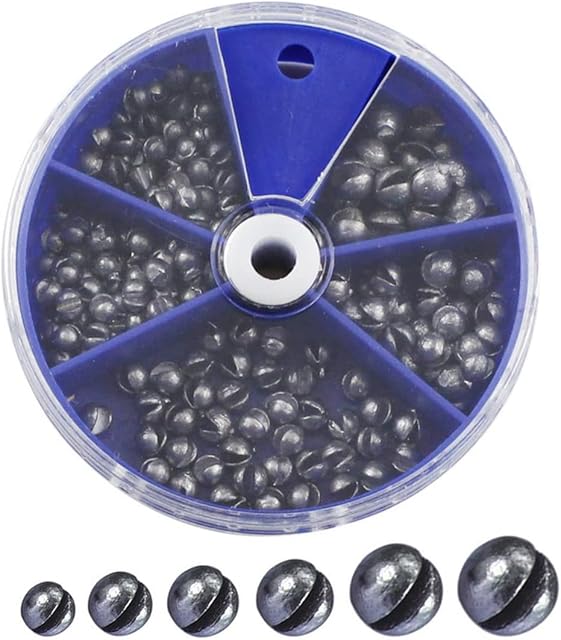 Binnan Split Shot Fishing Dispenser Weight, Non Toxic Lead Mouth Portable Fishing Split Shot Set Fishing Sinkers, Split Lead Free Shot Round Bite Weight Tackle Mini Soft Sinker Float Bobber Pin