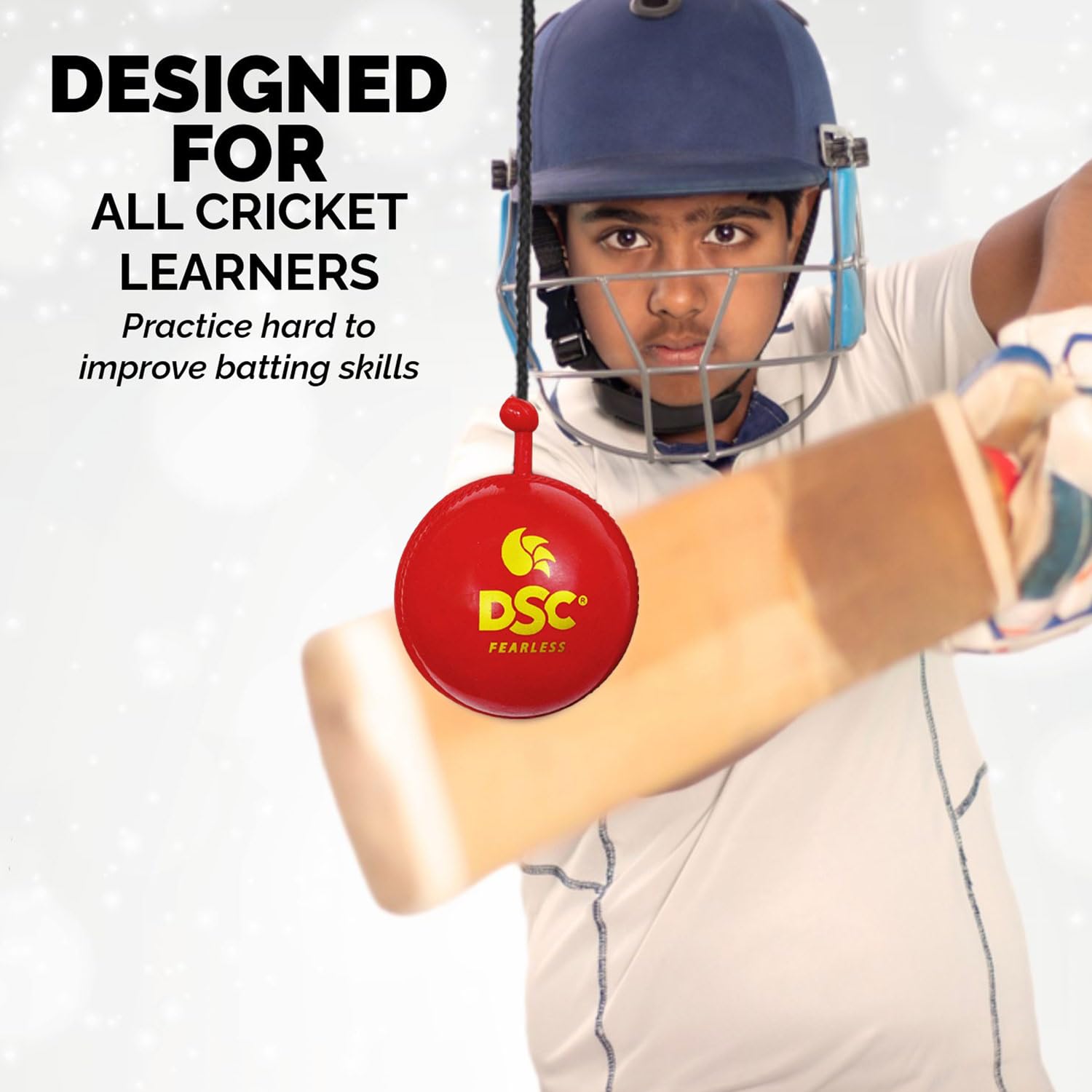 DSC Hanging Synthetic Cricket Ball (Red, Club Size), Standard