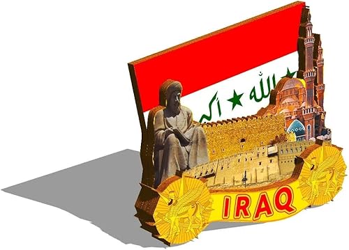 Miniatura 2 de Imán de madera para nevera Irak Irak Monumentos 3D Viajes Coleccionables Recuerdos Decoración Hecho a Mano -653