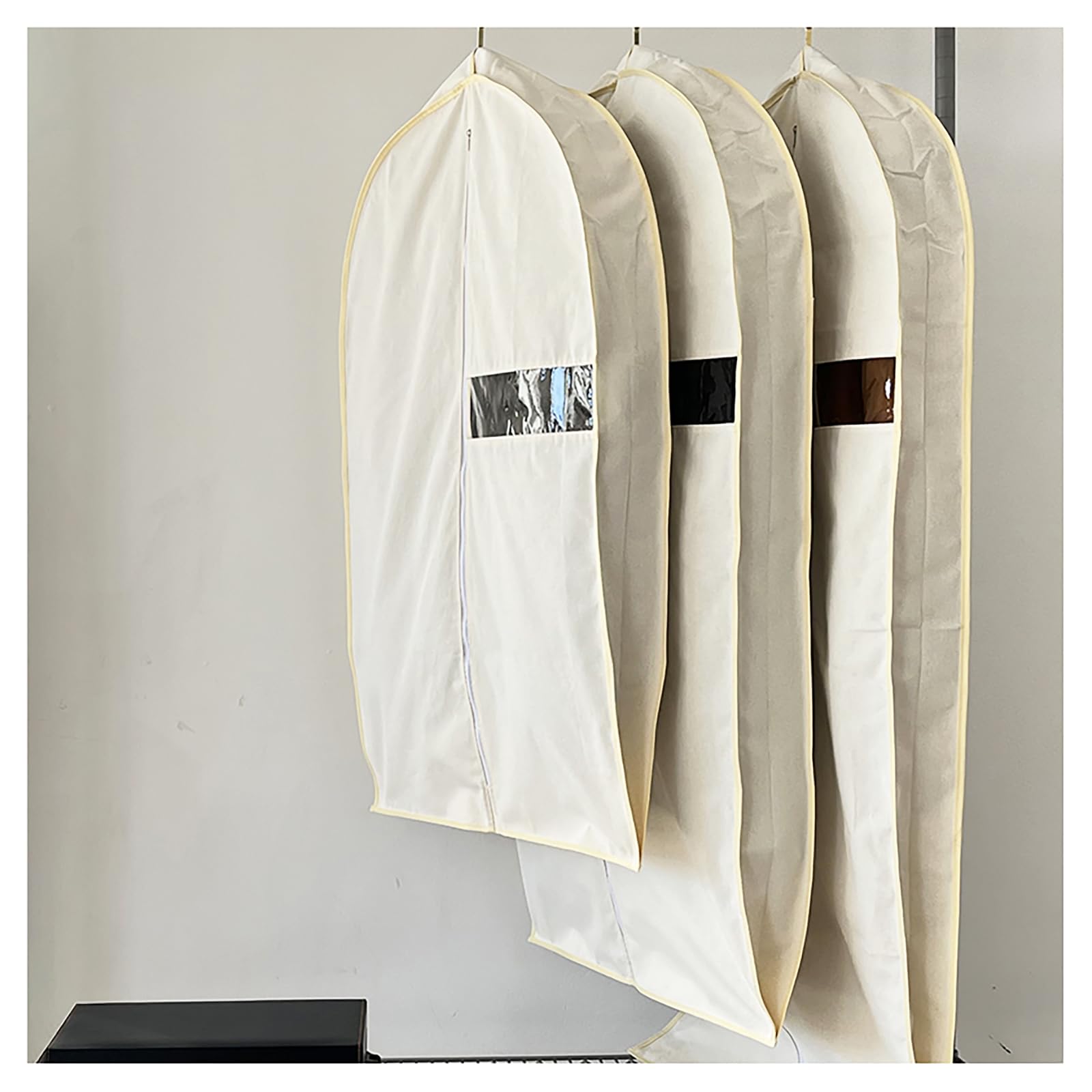 Fundas para Ropa 2 Piezas De Algodón Lino Bolsas De Viaje para Trajes Bolsas para Ropa con Cremallera Lavables Transpirables para Armario, Perchero(Size:130×60×9cm)