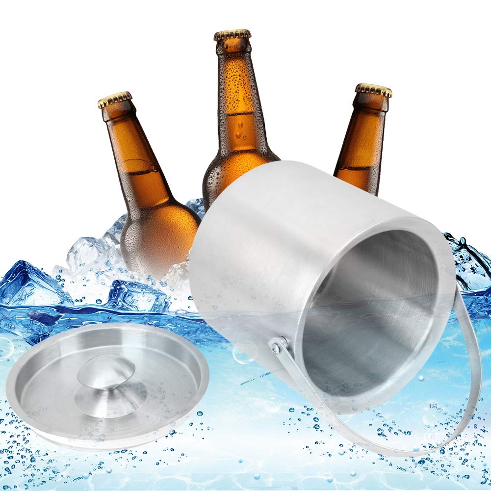 Enfriador De Botellas De Vino Con Aislamiento De 3 Litros, Cubo De Hielo De Acero Inoxidable, Sofisticado Barril De Cerveza Con Asa Para Barbacoas, Fiestas, KTV, Clubes, Restaurantes