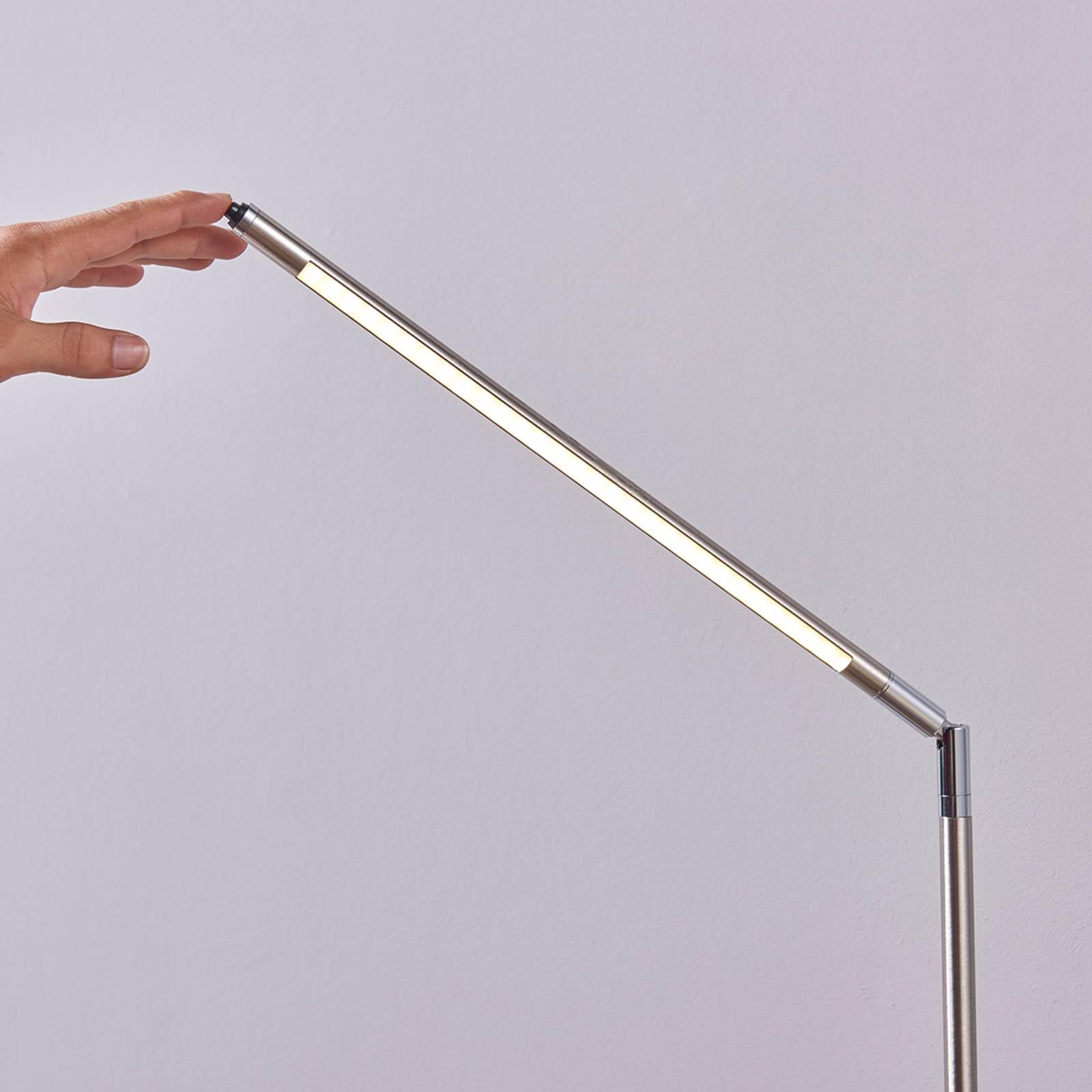 Lindby lampa podłogowa LED 'Jabbo', styl nowoczesny, m. in. do biura, kolor aluminiowy, szary, cynkowy, metal