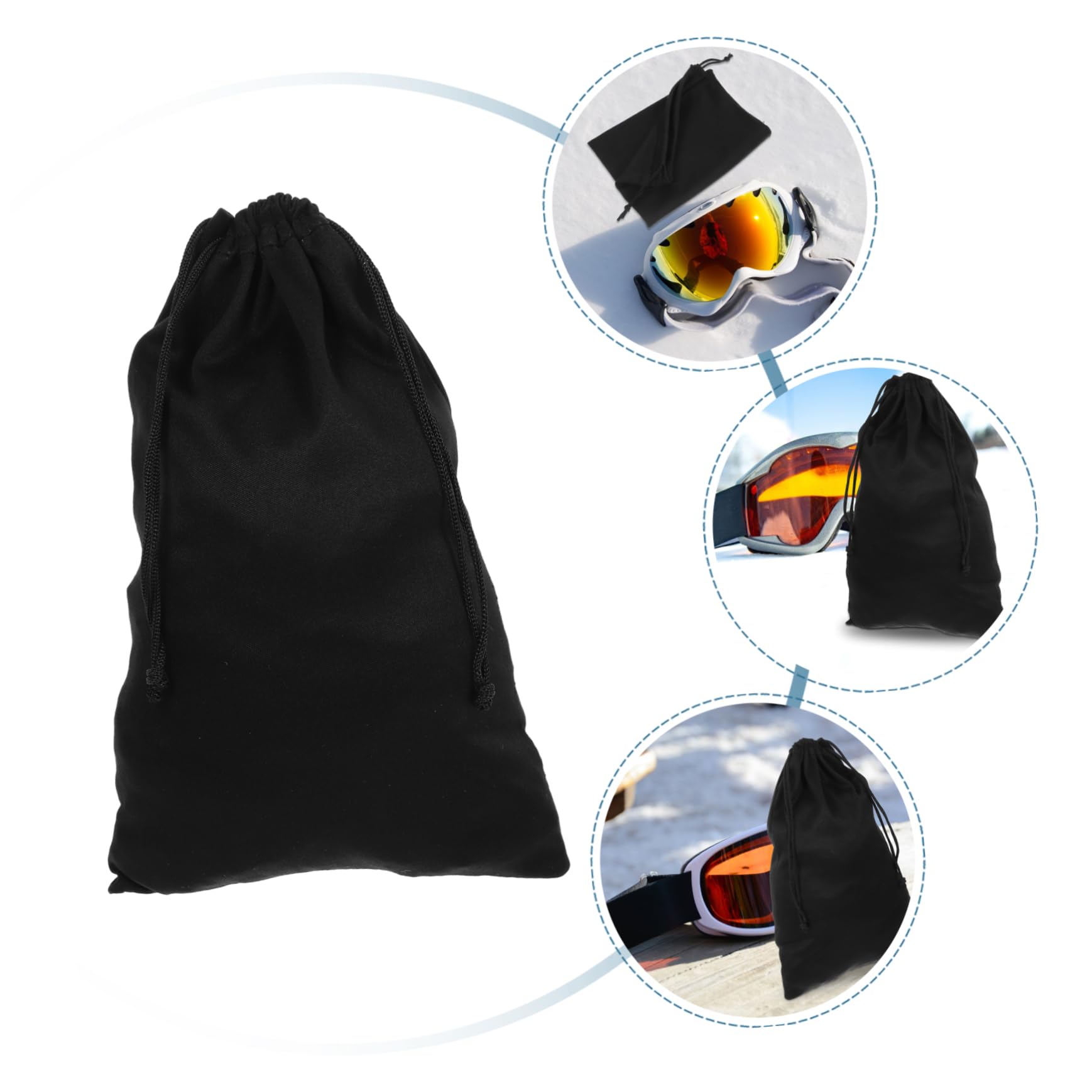 WOONEKY 50 Pièces à Cordon pour de Ski de Rangement pour Lunettes à Lunettes de Ski de Rangement Lunettes de Rangement pour Lunettes de Ski Snowboard Black