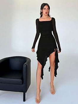 Amazon.com: EFJONE Dresses for Women 2024 Square Neck Ruched Asymmetrical Hem Black Dress Fashion Mini Short Dress, X-Small : Clothing, Shoes & Jewelry Amazon.com: EFJONE Dresses for Women 2024 Square Neck Ruched Asymmetrical Hem Black Dress Fashion Mini Short Dress, X-Small : Clothing, Shoes & Jewelry
