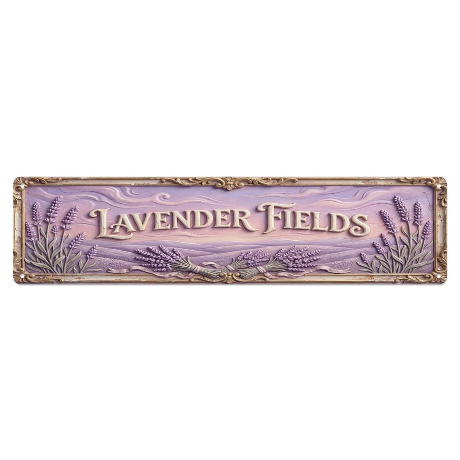Fqcyn Style Metal Tin Sign Vintage Cottagecore Garden Lavender Field