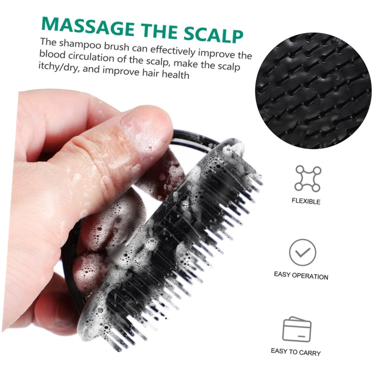 5 Set Massaggiante Per Capelluto Massaggiatore Shampoo Ergonomico Dei Adatta Tutti Tipi Materiale E Resistente 4 Pezzi * 5