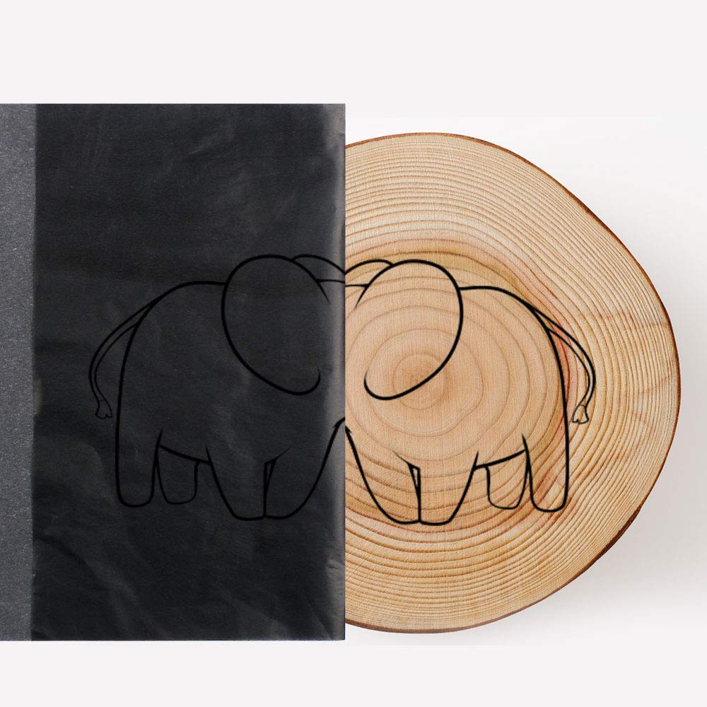Huayue 200 vellen houtskoolpapier, met 5 stukjes reliëf pen Carbon transferpapier zwart kopieerpapier voor metaal keramisch papier Clay Chalk - (A4: 21 * 29,7 cm