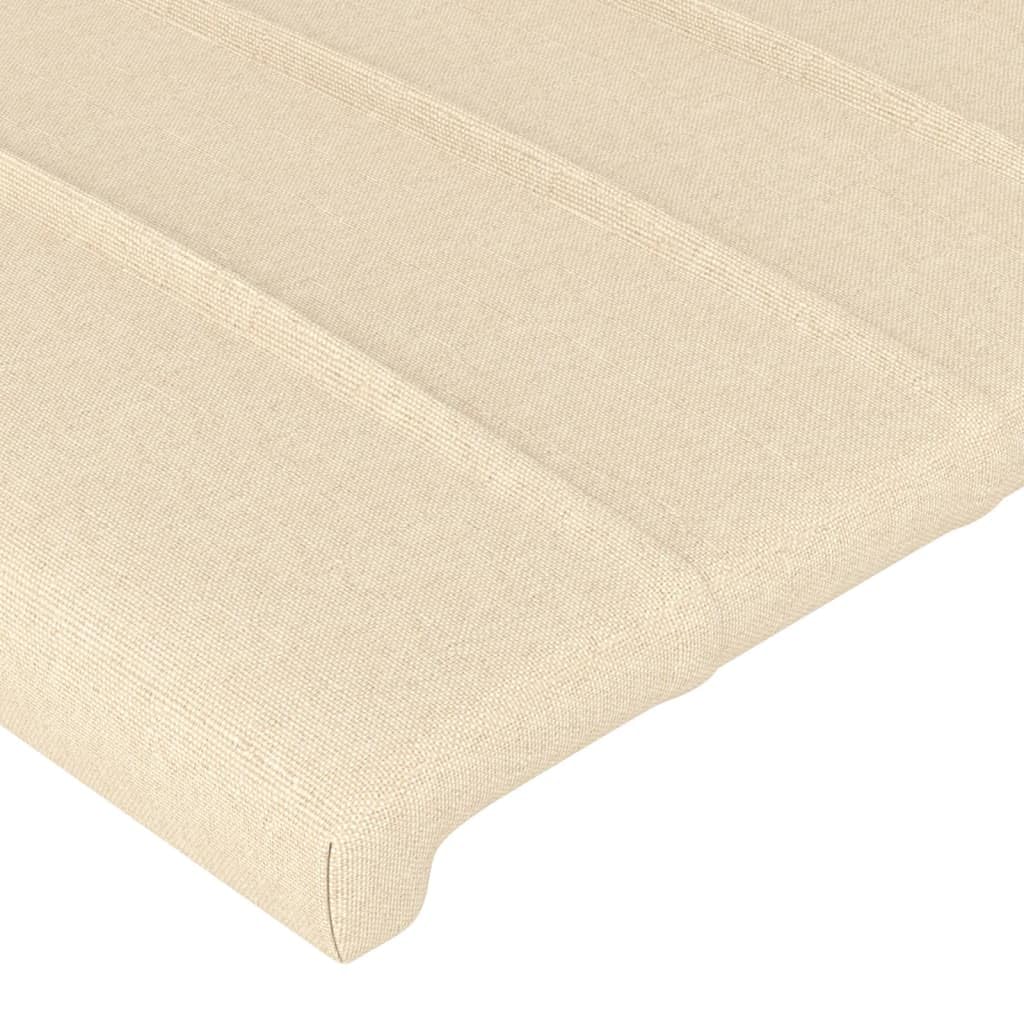 vidaXL Kopfteil, Bettkopfteil mit Holzbeinen, Höhenverstellbar Polsterkopfteil für Bett, Betthaupt Bettzubehör Schlafzimmer, Creme 144x5x78/88cm Stoff