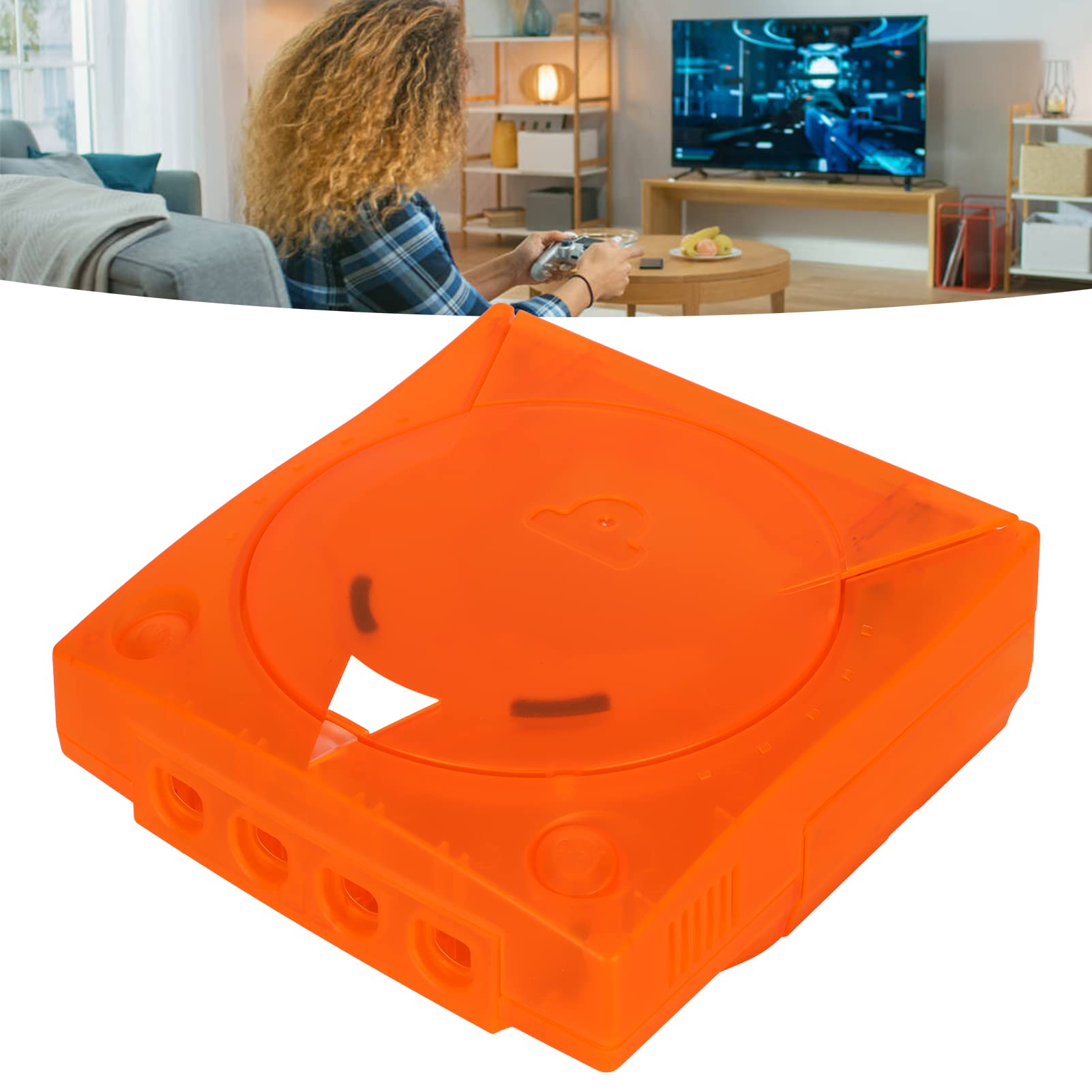 Yoidesu Guscio Protettivo per Console di Gioco, Guscio in Plastica Arancione Traslucido, Sostituzione del Guscio Compatibile con Dreamcast DC