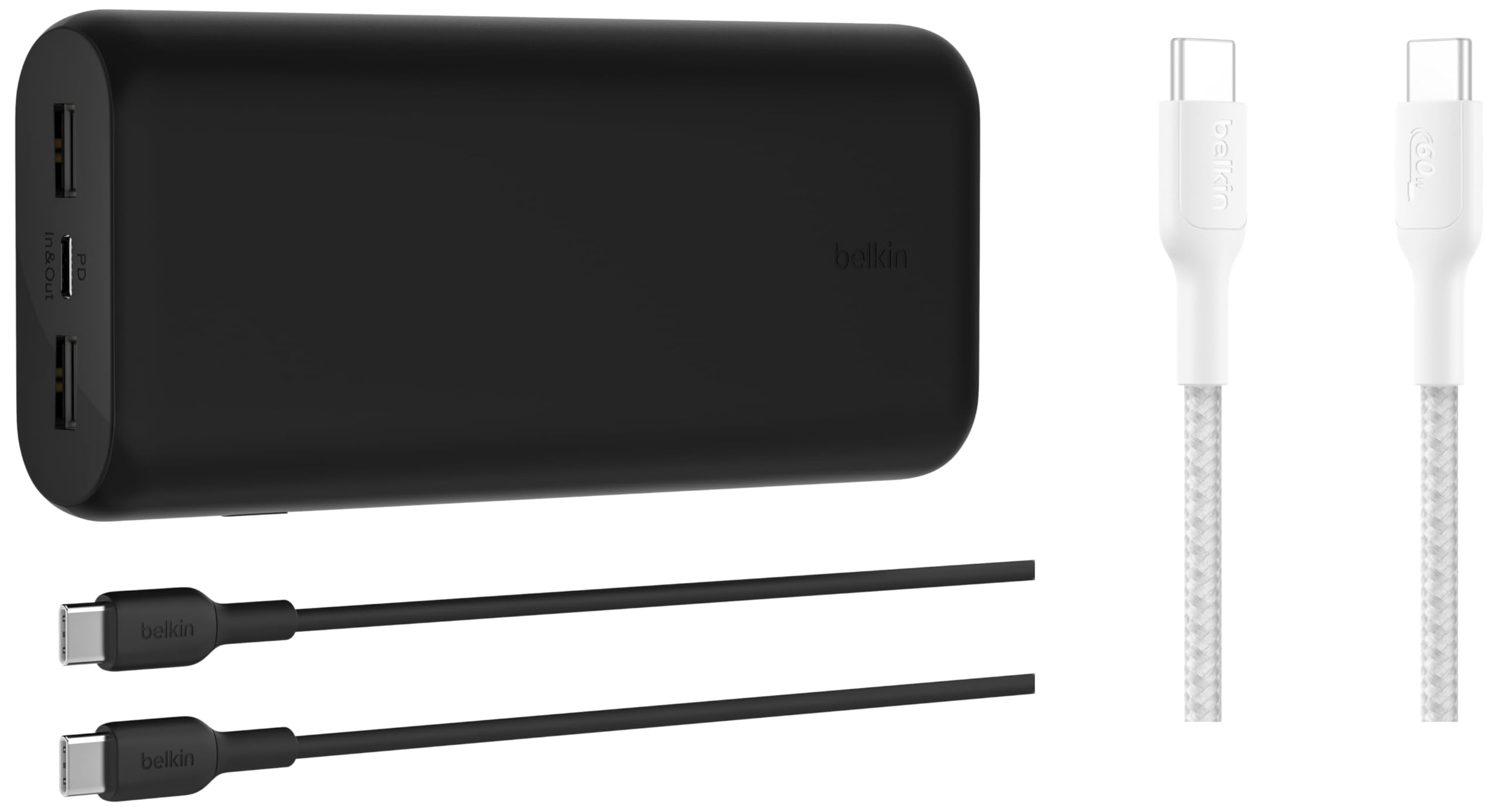 Belkin 40W (20W + 20W) Two Ports Wall Charger + Belkin Apple Certified USB-C to USB-C Braided Nylon Cable 1 Meter | Type C Charger & Cable for iPhone 17, 16, Galaxy S25 | 2 Years Warranty | White-image-35