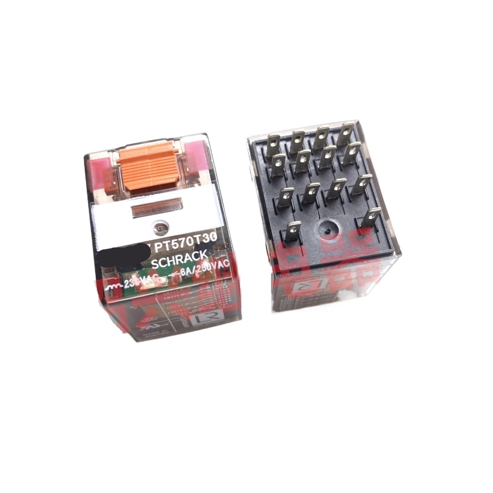 Relais PT570T30 NISZA 230VAC 6A avec quatre ouverts et quatre fermés pour circuit