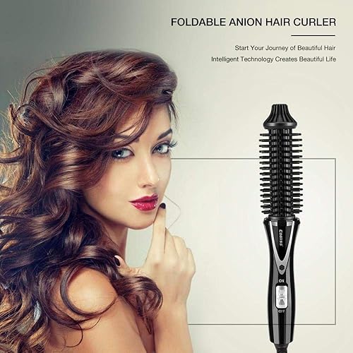 Miniatura 2 de GOTOTOP Cepillo de rizador de cerámica turmalina plegable Anión Cepillo de pelo Rizador de pelo Cepillo de rizador de pelo Herramientas de peinado