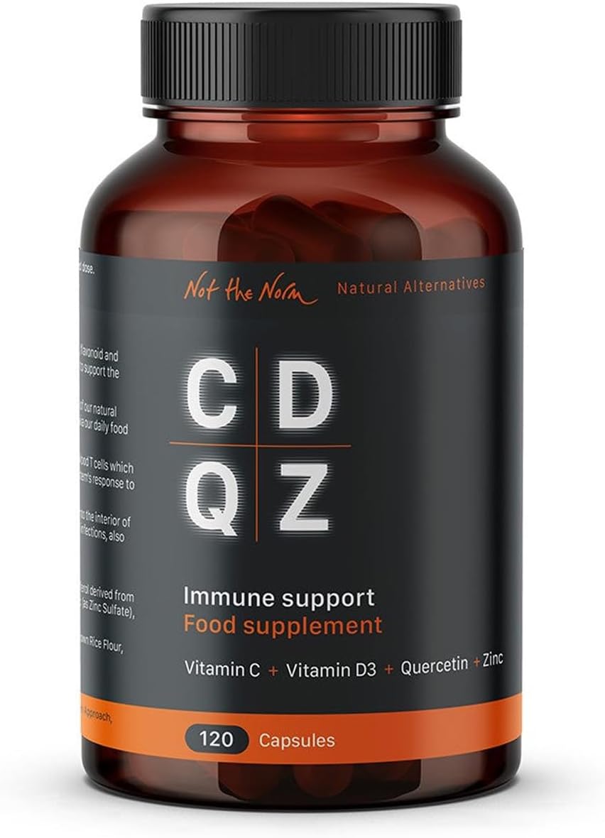 CDQZ - Quercetin, Zinc, Vitamin C, Vitamin D3 - Immune Support - 120 Capsules - Plastic-Free Packaging
