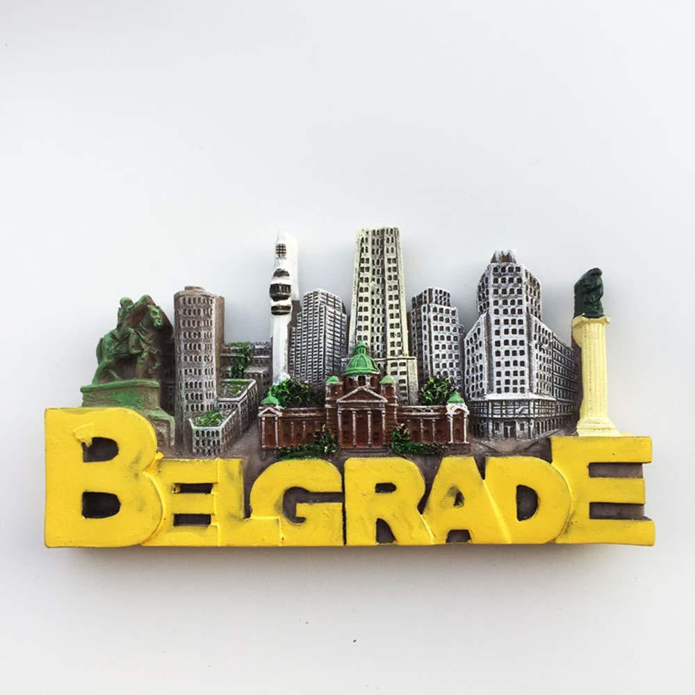 Aimant De Réfrigérateur 3D Belgrade Serbie En Résine Fait à La Main