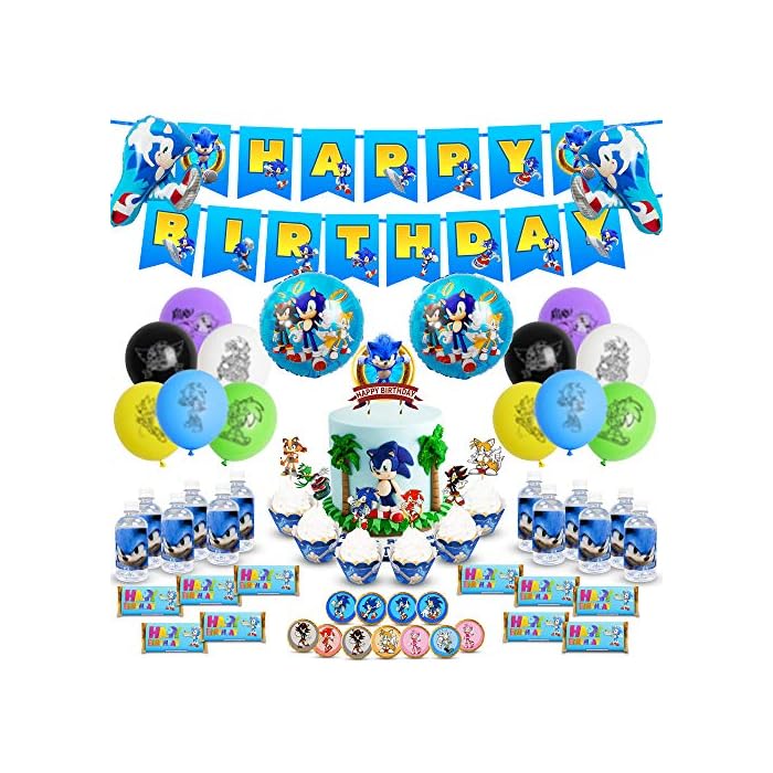 Buy 114pcs Sonic The Hedgehog Party Supplies, Birthday Party