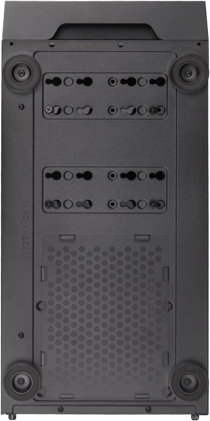 Bund view of the SilverStone FARA R1 V2 case showing the removable dust filter for the power supply