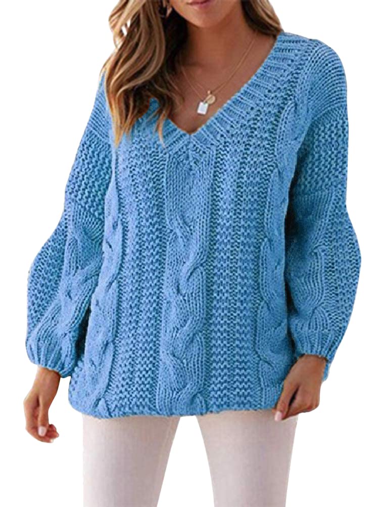 Pull Femme Hiver Col V Tricoté – Chandail Chic Élégant Manches Longues, Chaud Et Doux Pour Automne Hiver