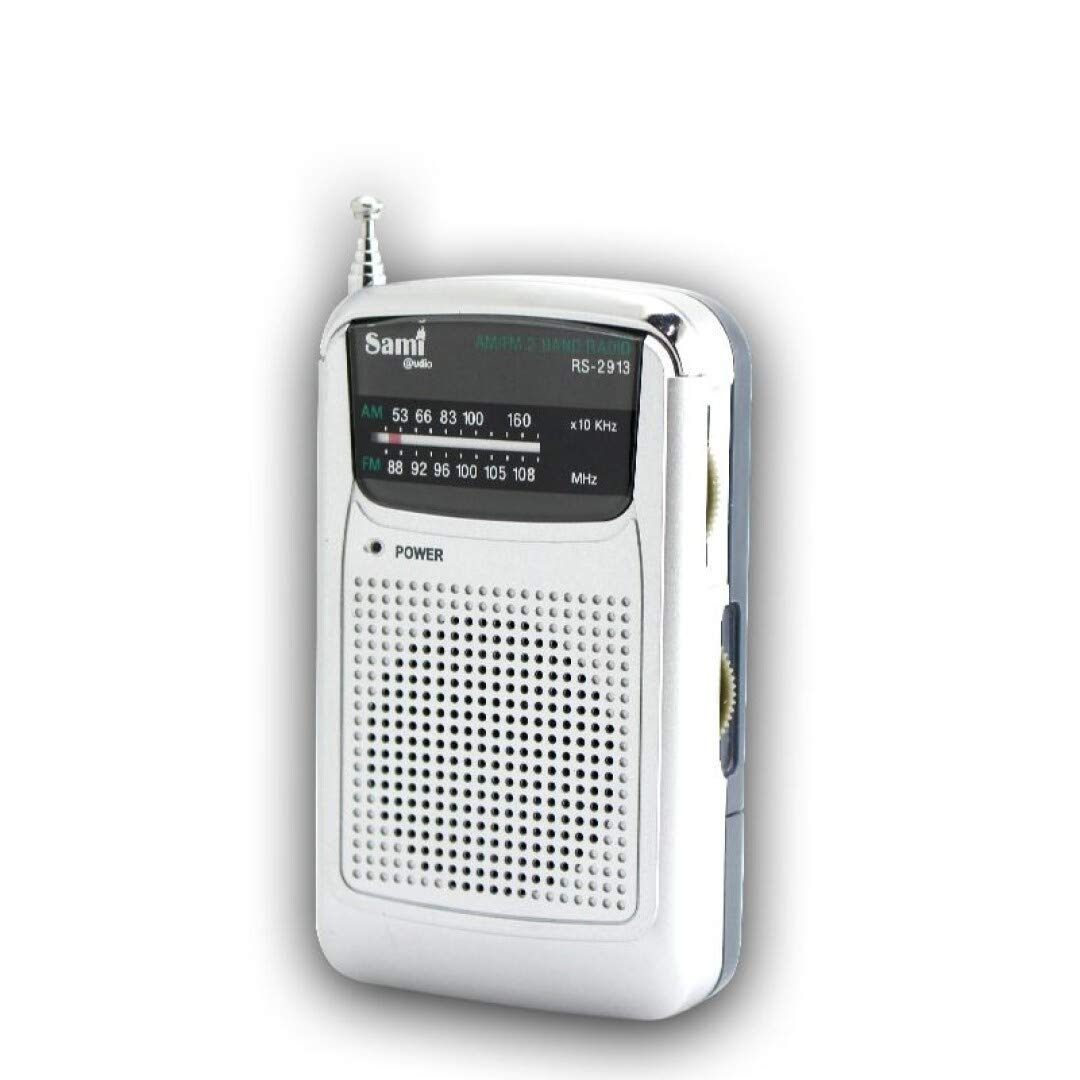 SAMI RS-2913 Portable AM/FM Radio with key features highlighted