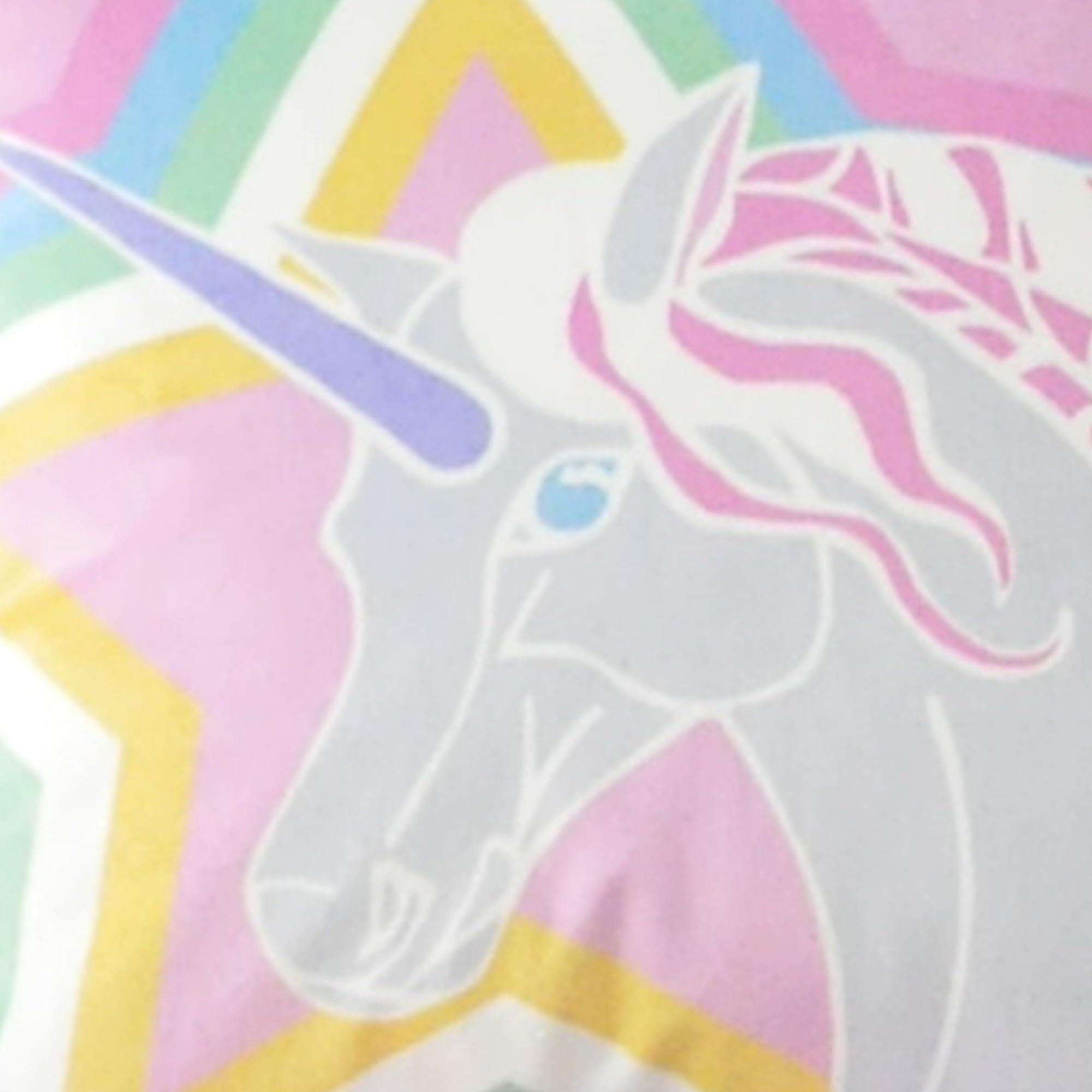 Cuscino Quadrato Bedlam Unicorno In Velluto Rosa, 43x43 Cm, Con Stampa Floreale E Imbottura In Poliestere, Per Cameretta - 2