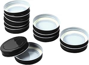 Operitacx 12pcs 70mm Tinplate Mason Jar Lids Regular Mouth One Piece Canning Lids Drinking Jar Lids Safety Button Lids Caps Covers for Drinking Food Beverage Storage
