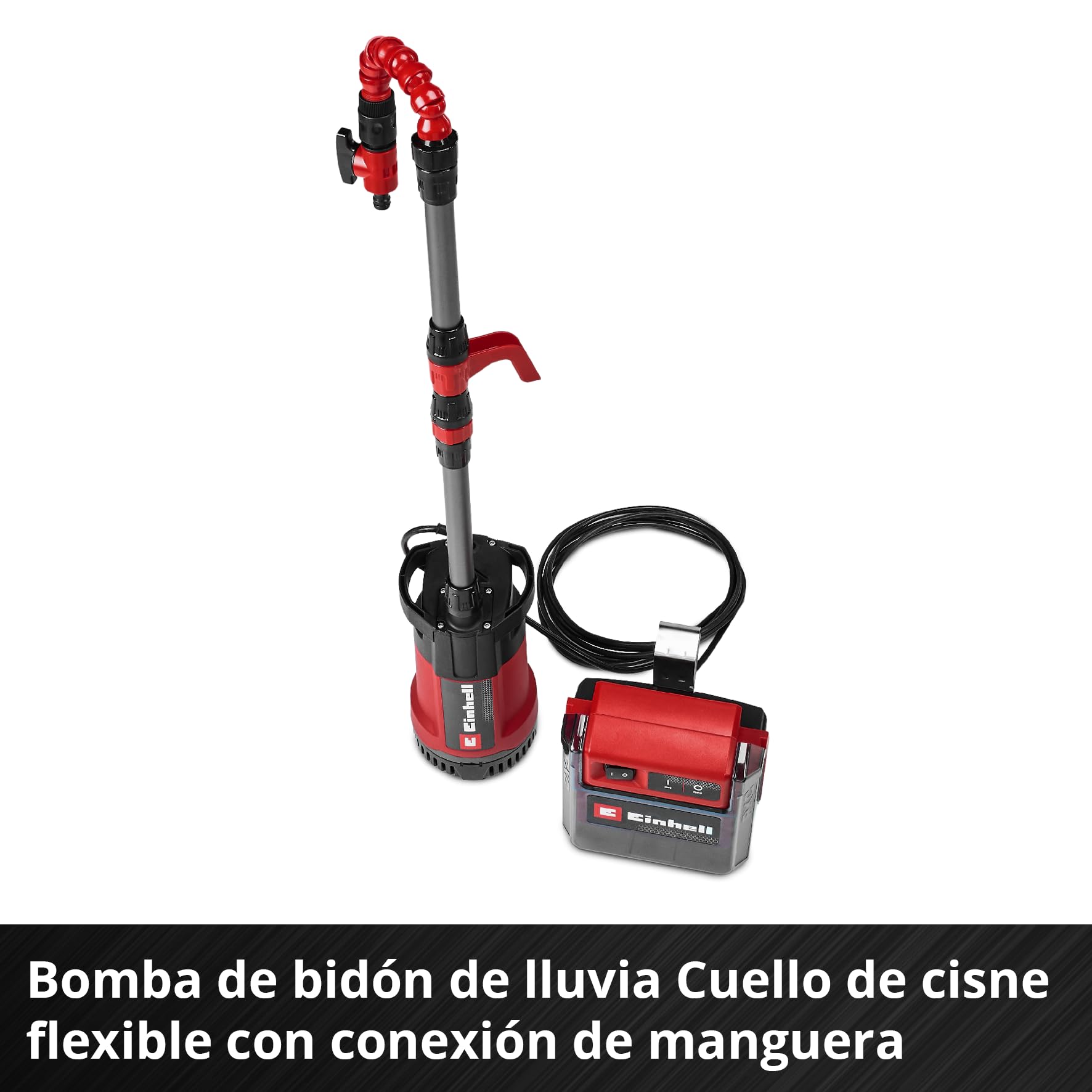 Einhell bomba de agua limpia con batería GE-PP 36 RB-A Li-Solo Power X-Change (36 V, presión de bombeo 3 bar, caudal 4500 l/h, altura de bombeo máx. 30 m, bomba 2 en 1, cuello de cisne, sin batería)