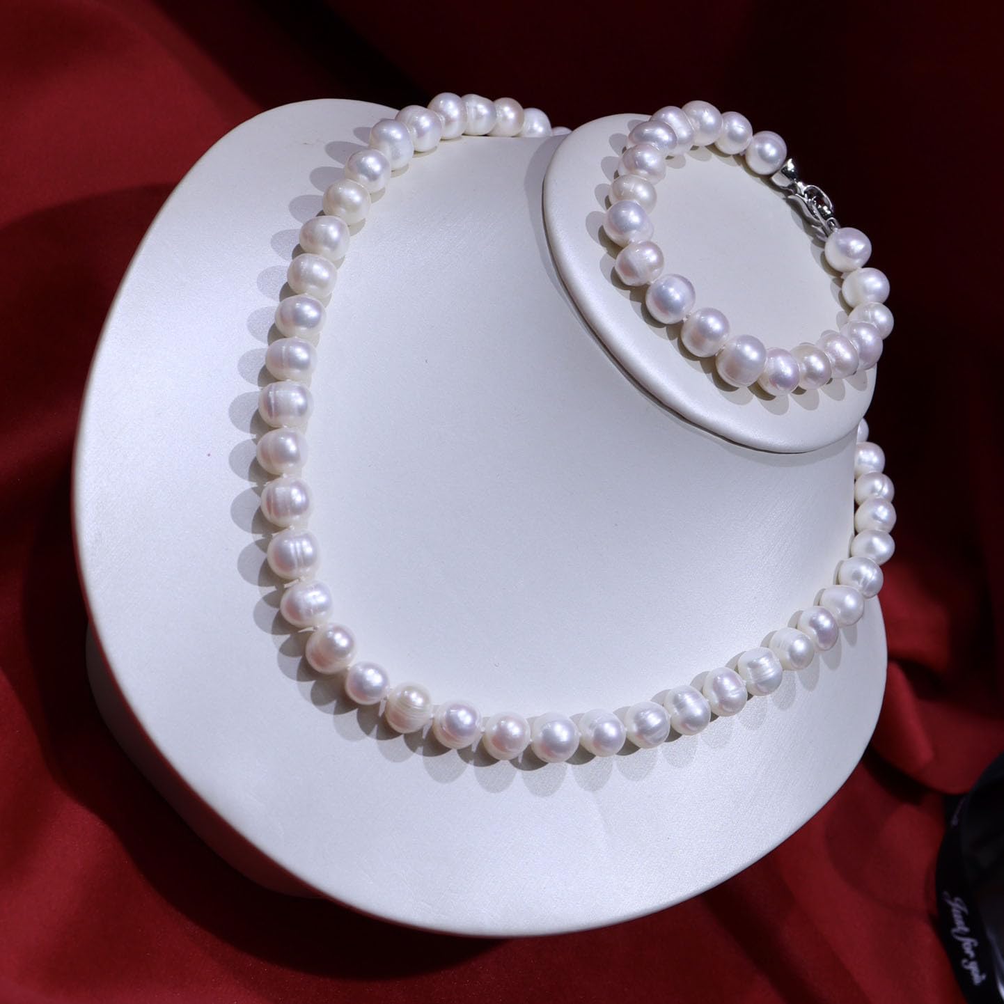 Set di collane di gioielli con perle d'acqua dolce da donna,collana con ciondolo in argento sterling 925,set di gioielli da sposa con perle vere,regali per l'anniversario di compleanno delle donne