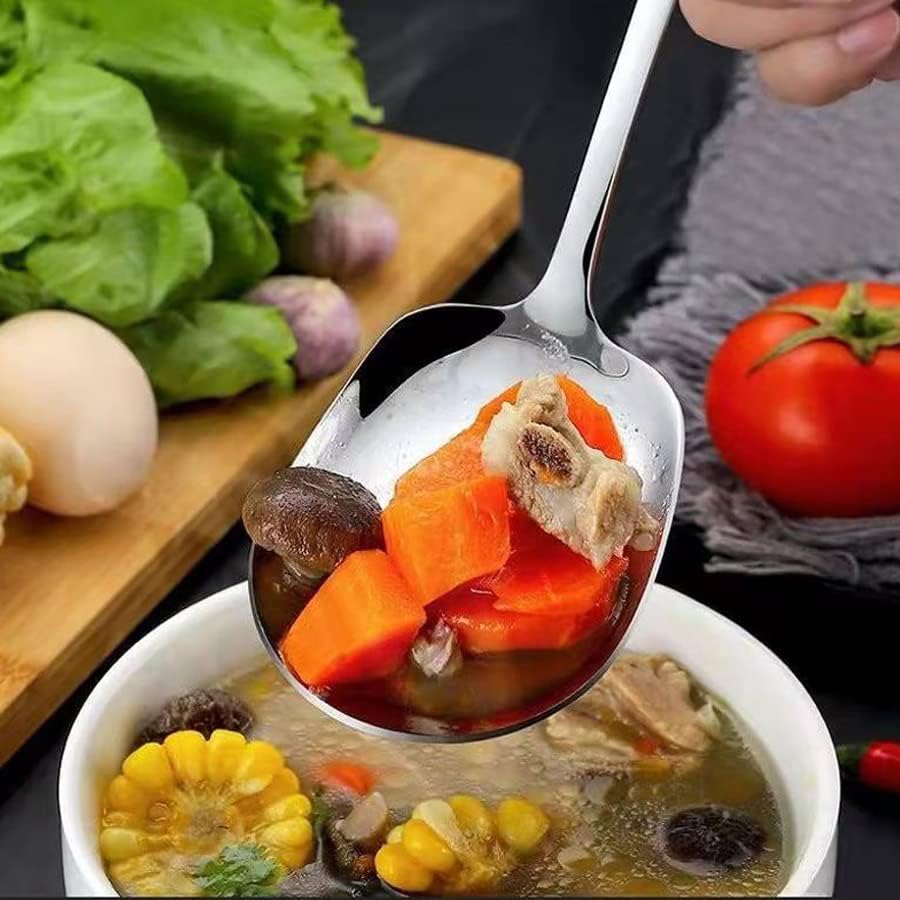 Miniatura 4 de Juego de 2 cucharas plateadas de acero inoxidable moderno, aptas para lavavajillas