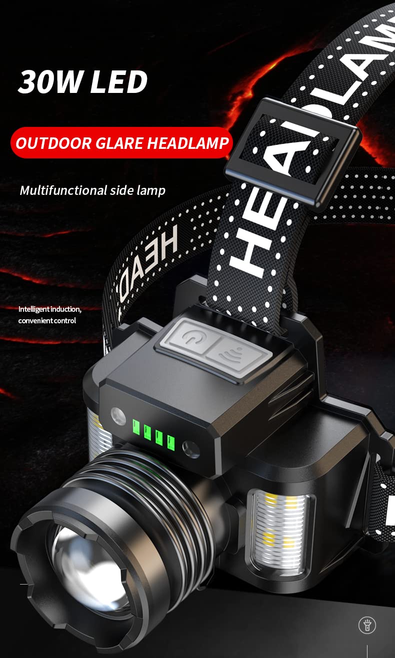 Lampada Frontale LED Ricaricabile LeKaufen 10000 Lumen Con Sensore Di Movimento E Power Bank - Impermeabile Per Campeggio E Lavoro - 3