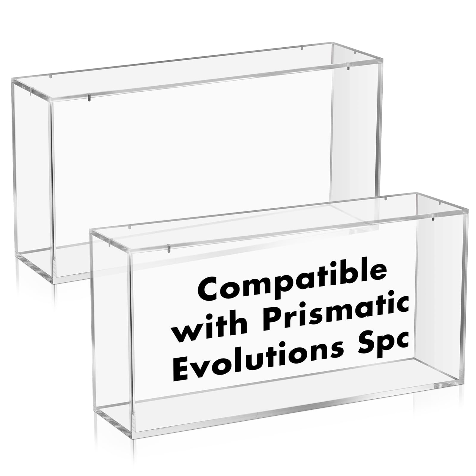 2 Packs Booster Box UPC Acrylic Cases, Acrylic Card Display Case for Collectibles, 14.4" x 3.4" x 6.9" Clear Uv-Protected Box with Magnetic Lid & Stackable Design-fit Spc Cards