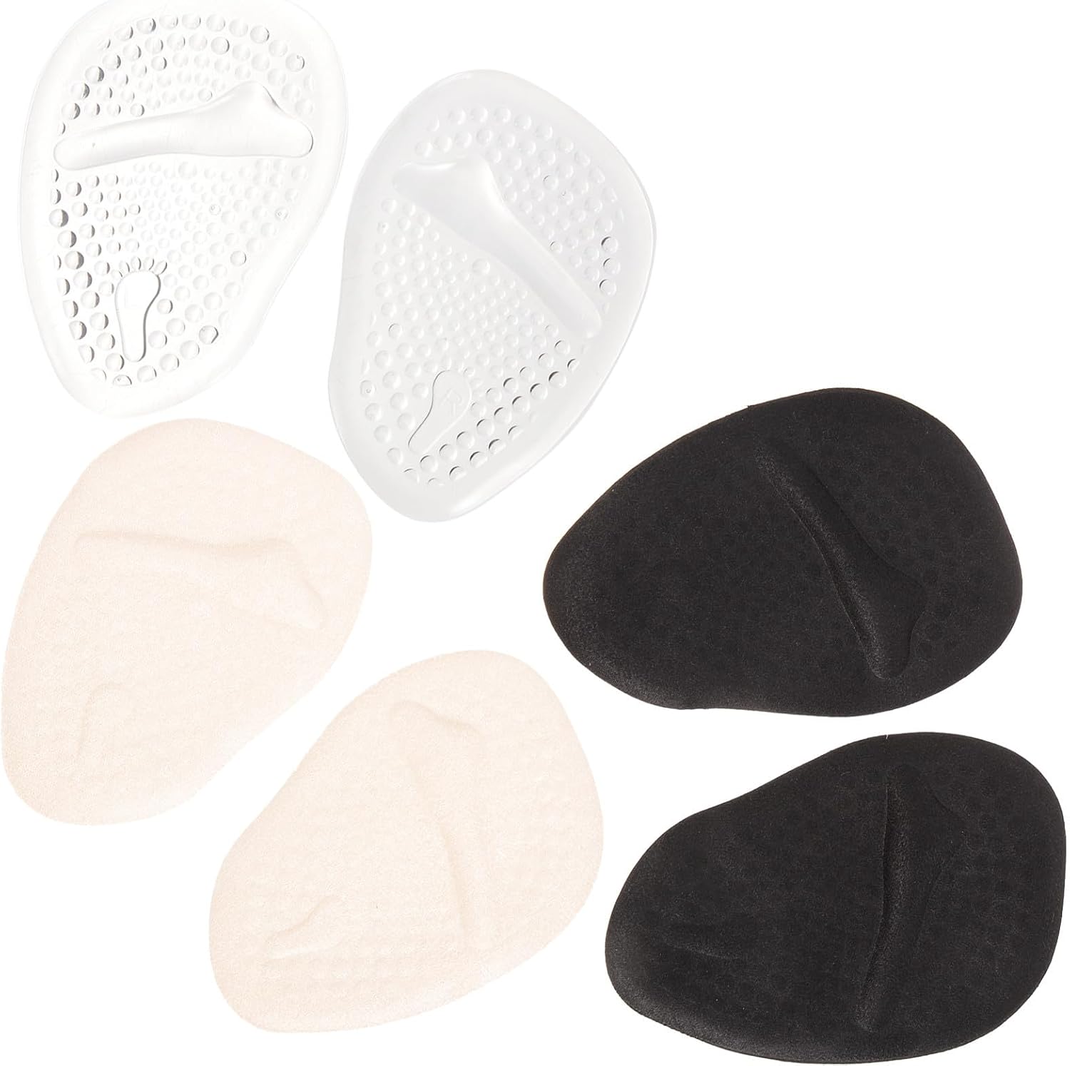 3 Pairs Women Metatarsal Forefoot Cushions, Silicone Anti Slip