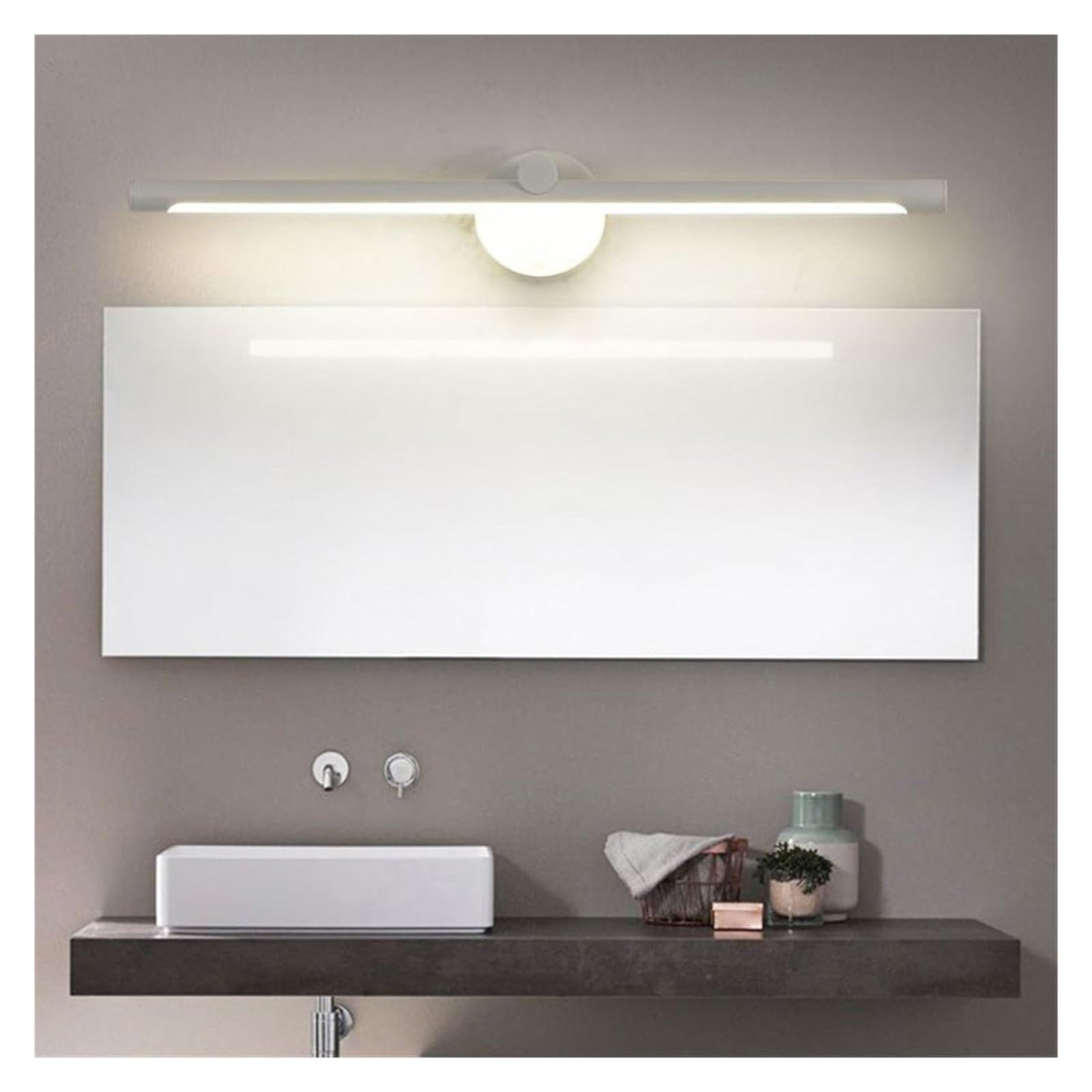 Luz de espejo Lámpara pared LED con interruptor Sensor movimiento atenuación táctil baño 40 cm 55 AC85-265V Iluminación interior IluminacióN Estable